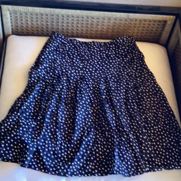 Vintage Polka Dot Navy Skirt (34 EU) fits like size 0-2 US - Picture 3 of 5